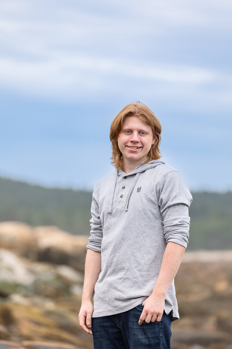 Maine senior portrait on the rocky coast — Studio44 North