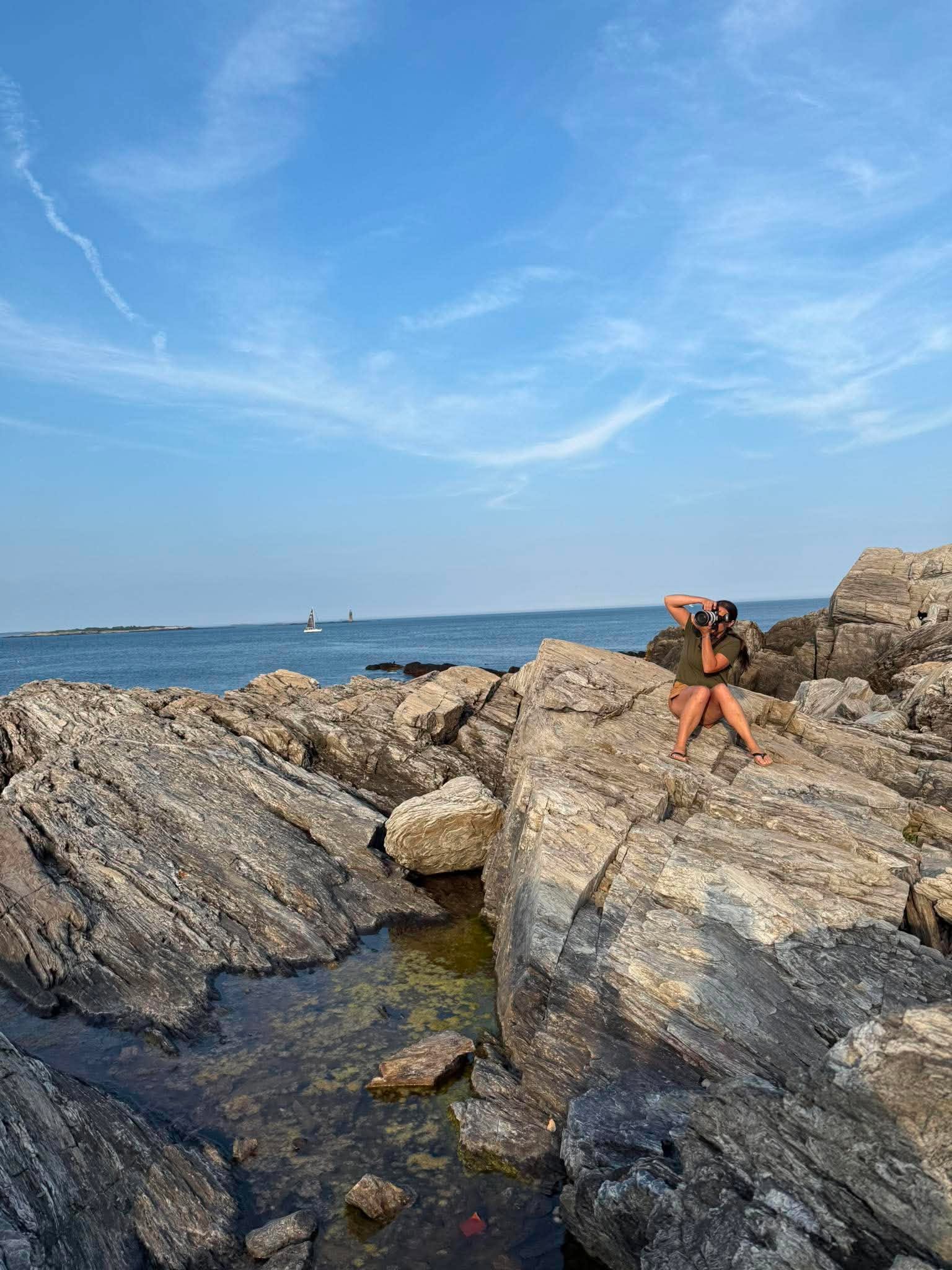 Maine photographer Emmie during a shoot